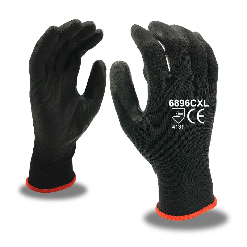 durable woodworking gloves -  (12 pairs) Lightweight Polyurethane Black Palm Coated Gloves w/ Black Nylon Shell