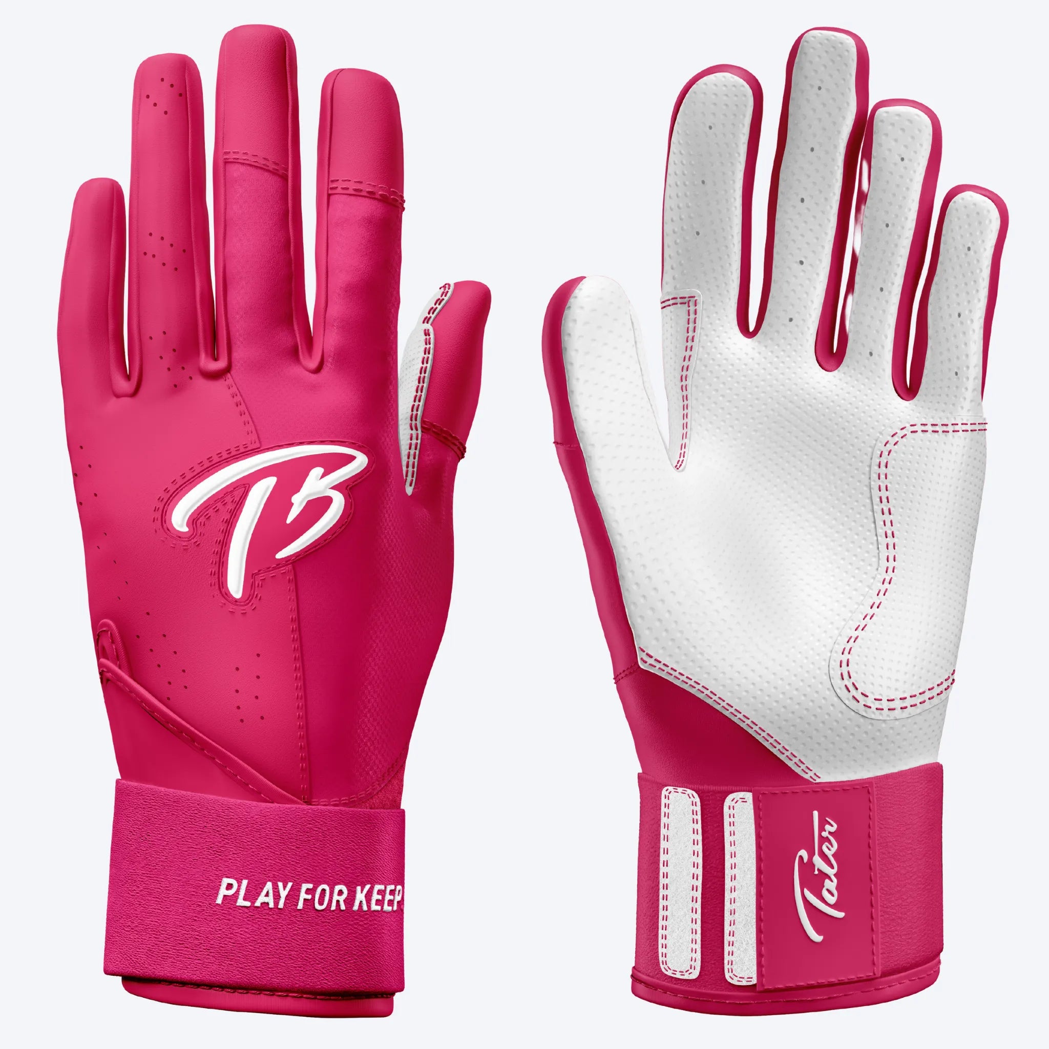 flexible jewelry gloves -  Long Cuff Batting Gloves | Bubblegum Pink