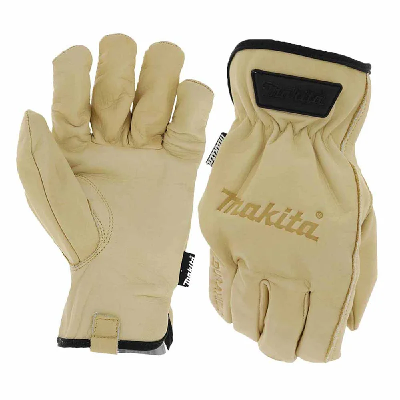 durable sketching gloves -  Makita T-04195 100% Genuine Leather Cow Driver Gloves (Large)