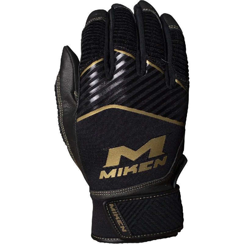 non-slip groom gloves -  Miken Adult Batting Gloves: MBGGLD