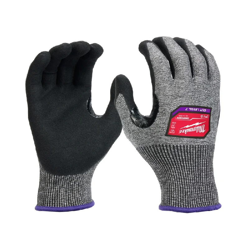 flexible metalworking gloves -  Milwaukee 48-73-7010 Cut Level 7 High-Dexterity Nitrile Dipped Gloves - S