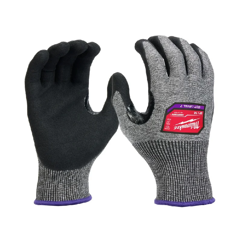 waterproof woodworking gloves -  Milwaukee 48-73-7011 Cut Level 7 High-Dexterity Nitrile Dipped Gloves - M