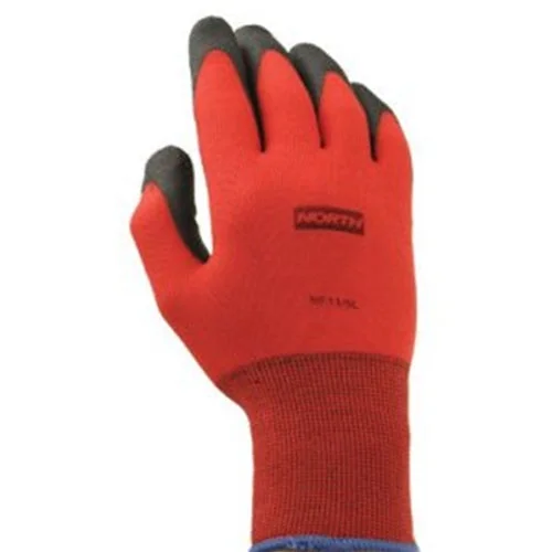 light metalworking gloves -  North Safety NF11/8M M NorthFlex Red Foamed PVC Palm Coated Gloves