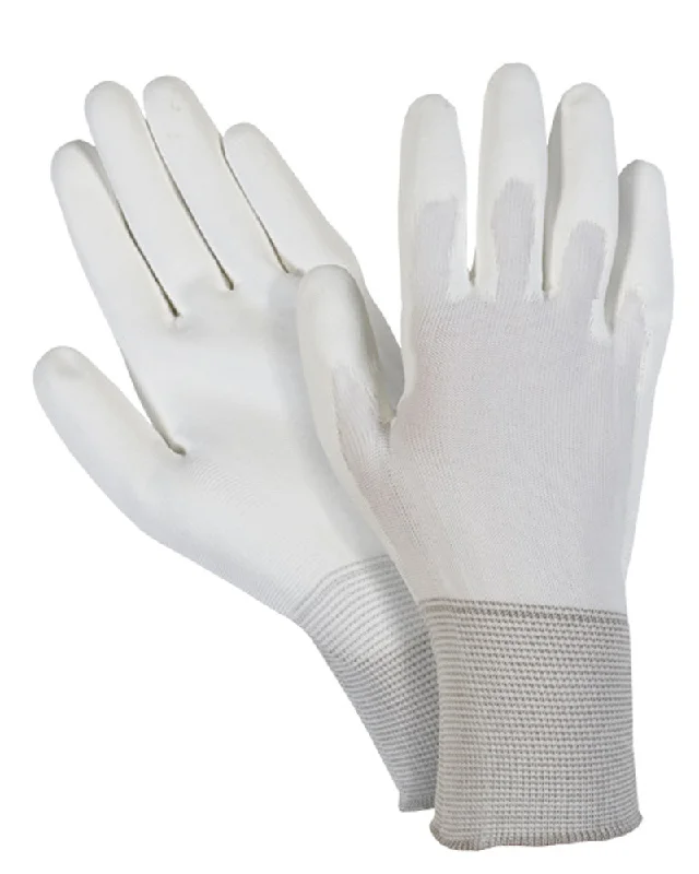 breathable ceramic gloves -  Nylon Knit White Polyurethane Palm Coated Gloves