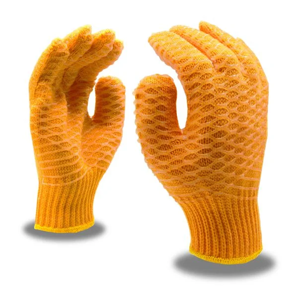 non-slip pottery gloves -  Orange Knit Double-Sided HoneyComb Grip Gloves