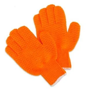 soft formal gloves -  Orange Knit HoneyComb Fishermans Gloves