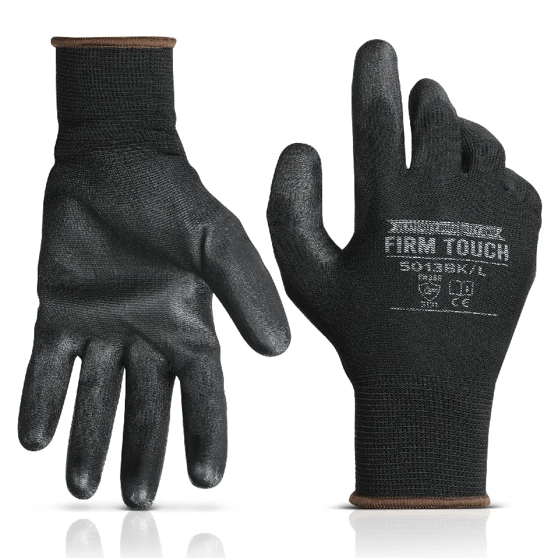 padded woodworking gloves -  Polyurethane Coated Work Gloves - Black - 1 Pair