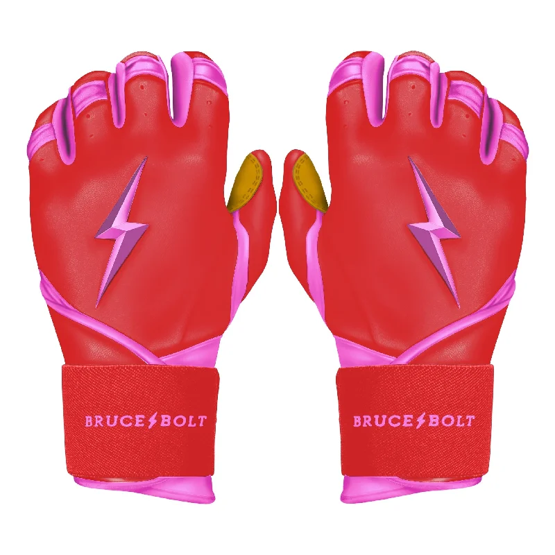 light pottery gloves -  PREMIUM PRO BADER Series Long Cuff Batting Gloves | PINK