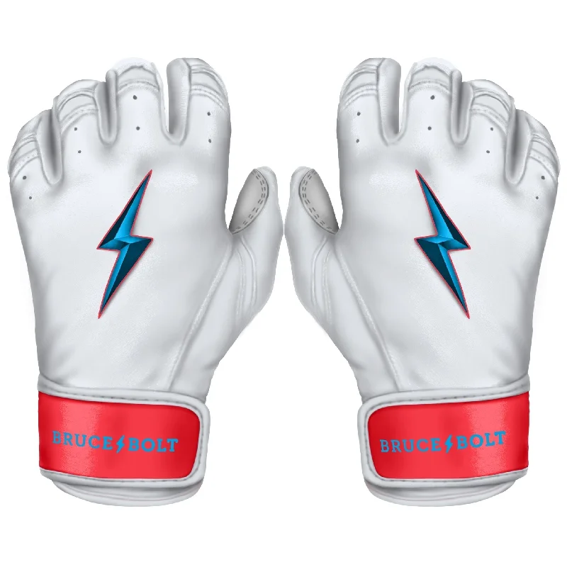 light stage gloves -  PREMIUM PRO Creator Series Short Cuff Batting Gloves | MIAMI WHITE