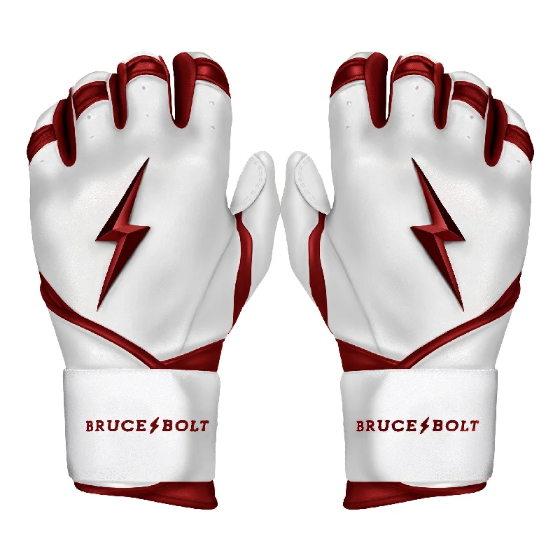 soft crochet gloves -  PREMIUM PRO CHROME Series Long Cuff Batting Gloves | MAROON