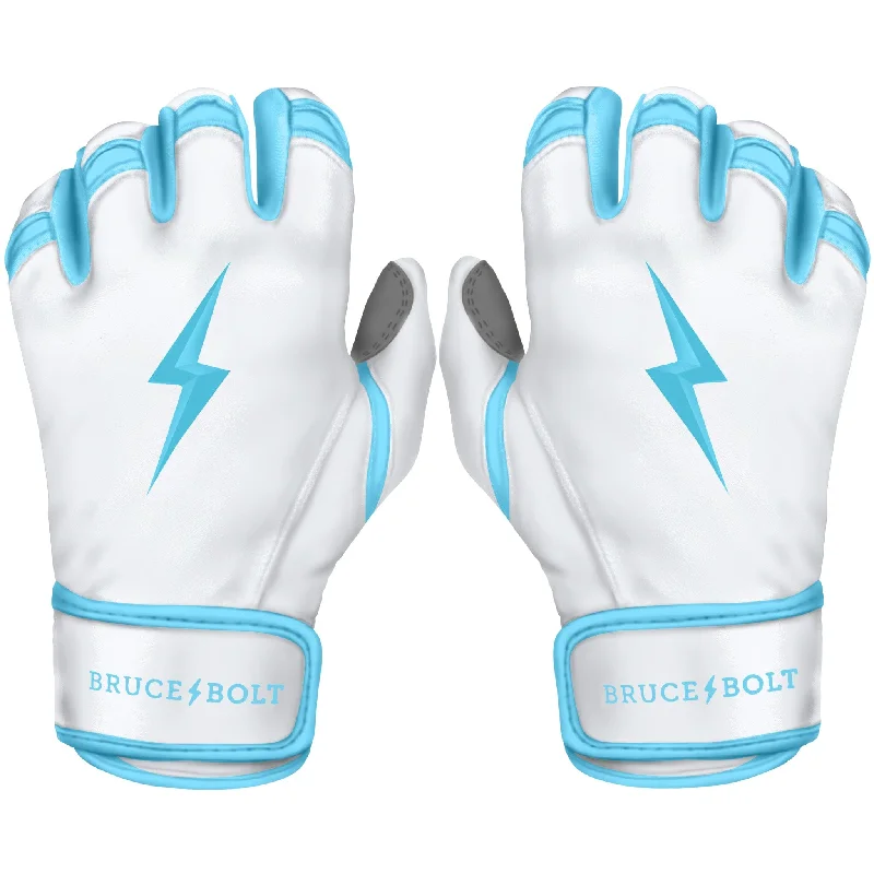 durable costume gloves -  PREMIUM PRO CHROME Series Short Cuff Batting Gloves | BABY BLUE