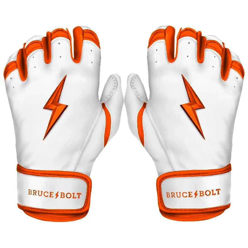 flexible groom gloves -  PREMIUM PRO CHROME Series Short Cuff Batting Gloves | ORANGE