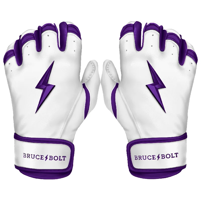 soft quilting gloves -  PREMIUM PRO CHROME Series Short Cuff Batting Gloves | PURPLE