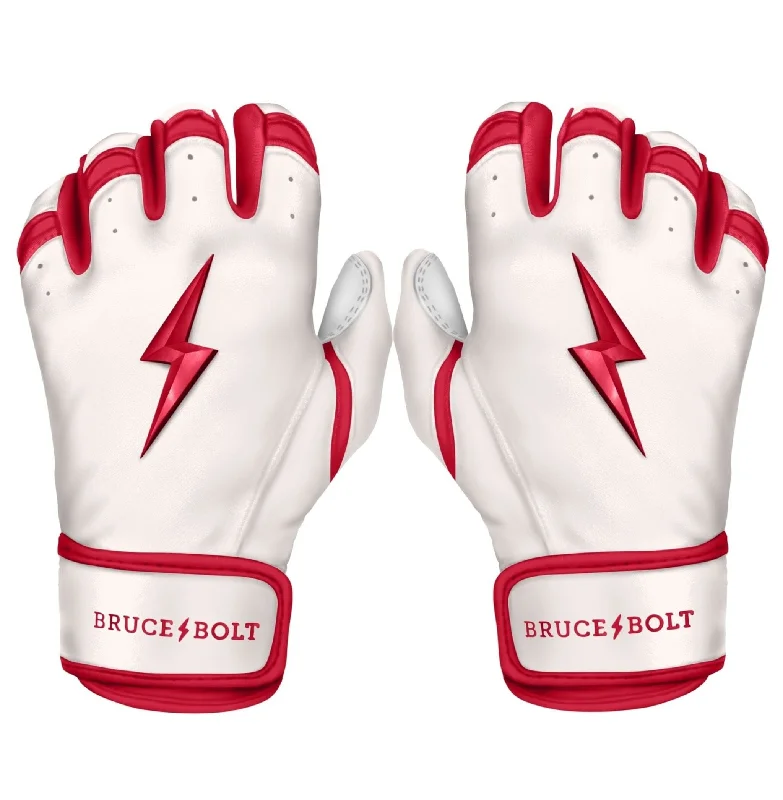 durable theatrical gloves -  PREMIUM PRO CHROME Series Short Cuff Batting Gloves | Red