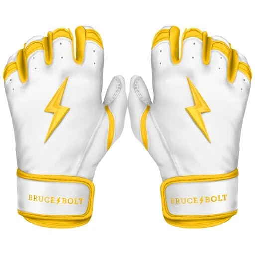 flexible crochet gloves -  PREMIUM PRO CHROME Series Short Cuff Batting Gloves | YELLOW