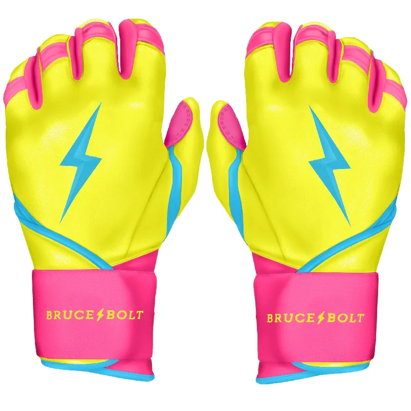 non-slip festival gloves -  PREMIUM PRO Creator Series Long Cuff Batting Gloves | CARIBBEAN YELLOW