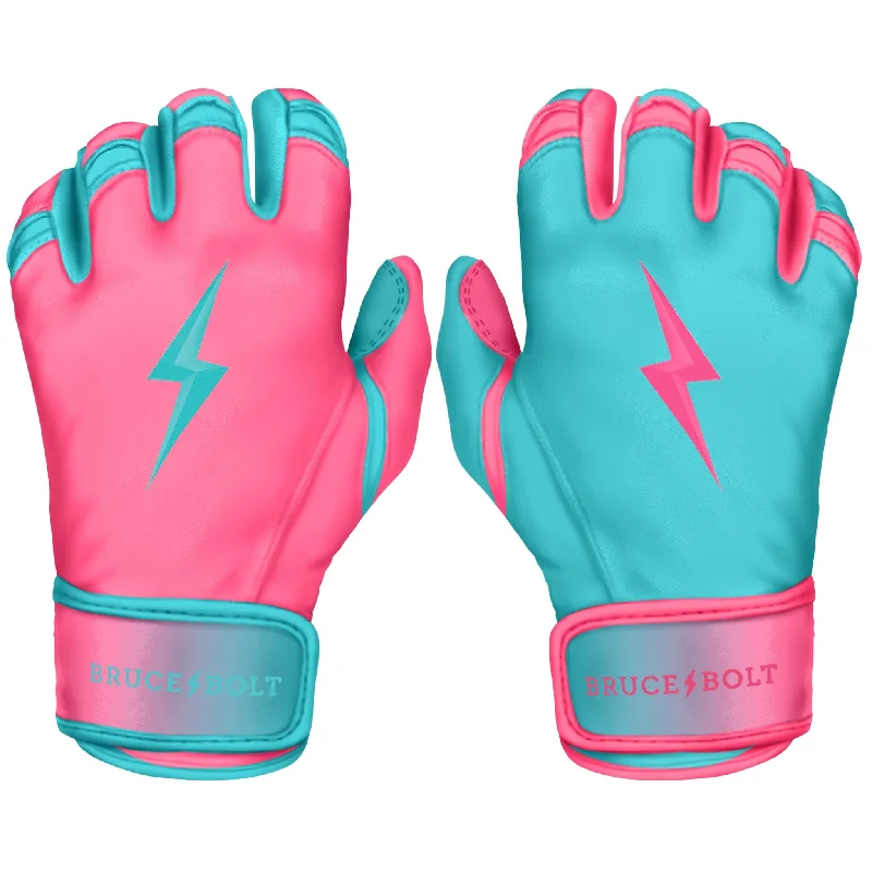 non-slip video gloves -  PREMIUM PRO CLARK Series Short Cuff Batting Gloves | PINK/TEAL