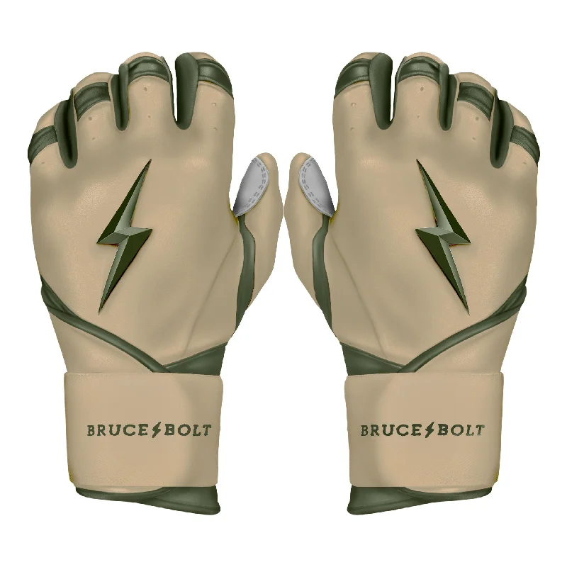 soft theatrical gloves -  PREMIUM PRO Patriot Series Long Cuff Batting Gloves - MILITARY BEIGE