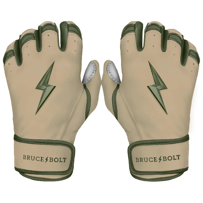 non-slip costume gloves -  PREMIUM PRO Patriot Series Short Cuff Batting Gloves - MILITARY BEIGE