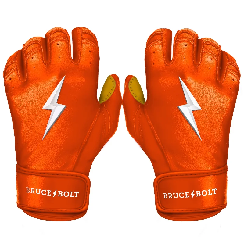 light embroidery gloves -  PREMIUM PRO Short Cuff Batting Gloves | ORANGE