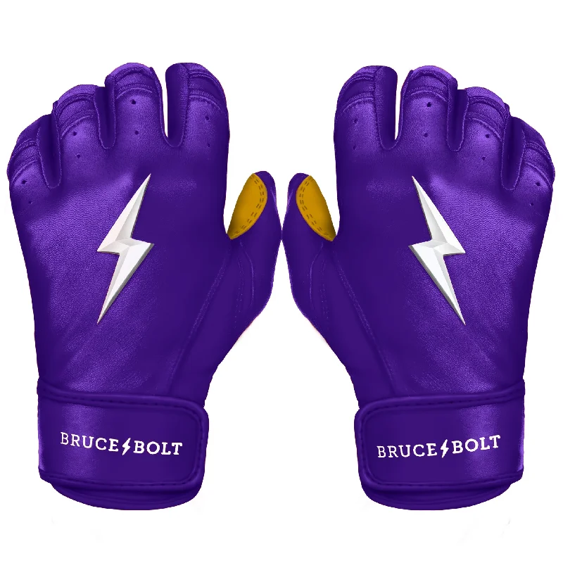 durable knitting gloves -  PREMIUM PRO Short Cuff Batting Gloves | PURPLE