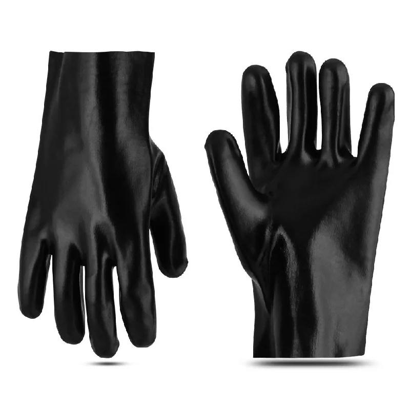 durable painting gloves -  PVC Coated 10" - Chemical-Resistant Gloves - 12 Pairs