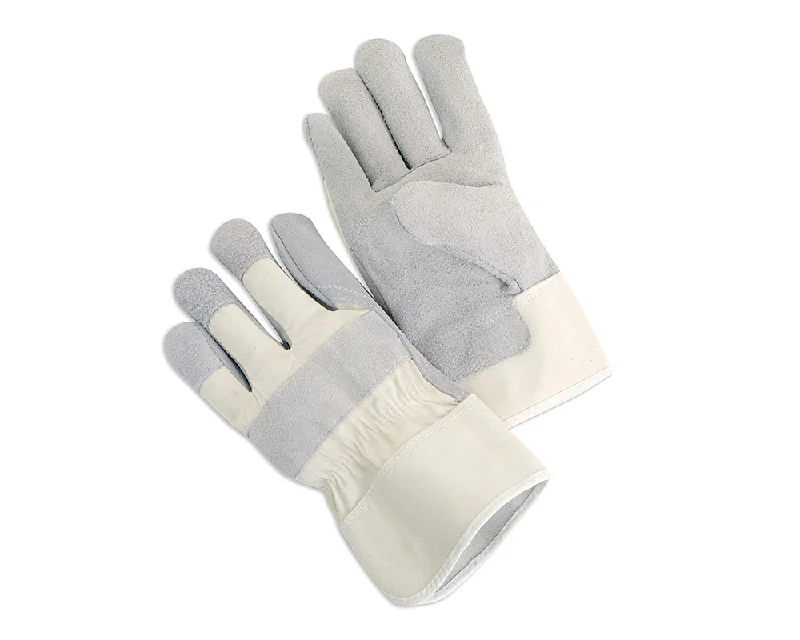 durable crafting gloves -  Select Shoulder Leather Palm Gloves, White Back, Safety Cuff