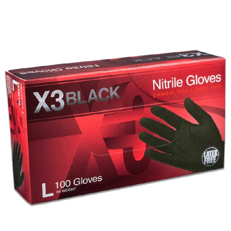 padded woodworking gloves -  X3™ Black Nitrile Gloves