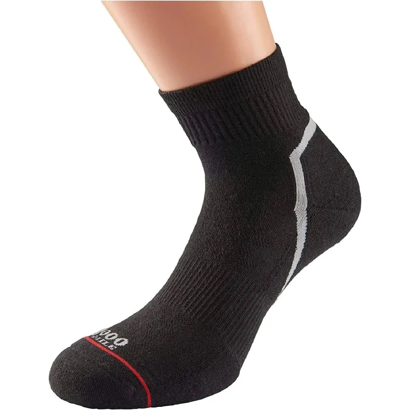 sock selection minimalist -  1000 Mile Active Quarter Womens Running Socks - Black