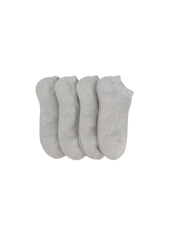 sock features vintage -  Men's 4 Pair Plain Solid Thick Socks,Light Grey