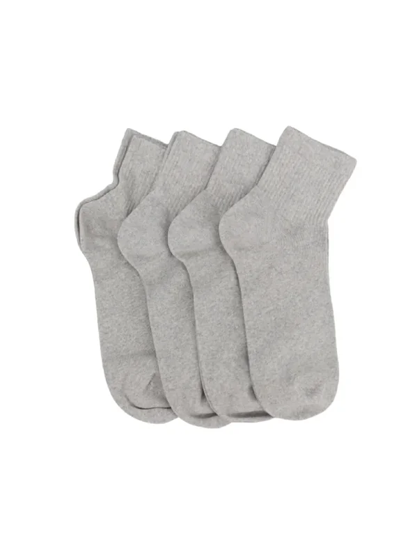 sock sales vintage -  Men's 4 Pair Plain Solid Long Thin Socks,Light Grey