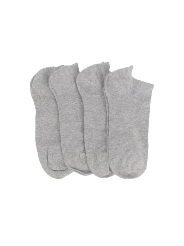 sock trends vintage -  Men's 4 Pair Plain Solid Thin Socks,Light Grey