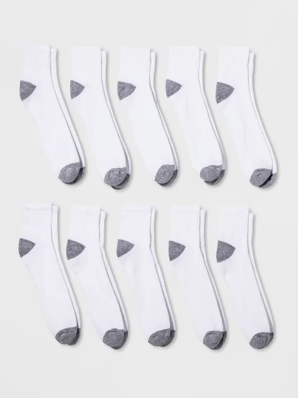 sock delivery organic -  Men's 10 Pairs Plain Long Socks,White