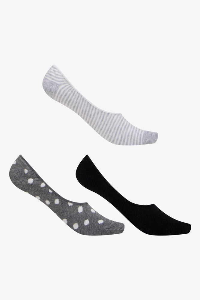 sock sizes minimalist -  3 Pack Foot Liner Black Spot Multi