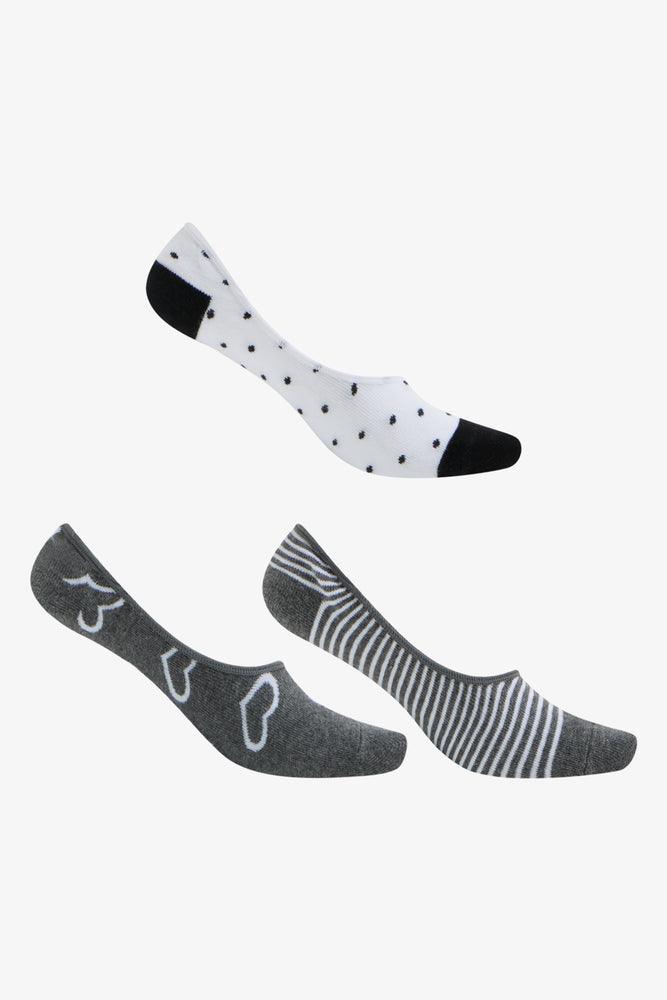 sock ratings vintage -  3 Pack Heart Footliners Grey