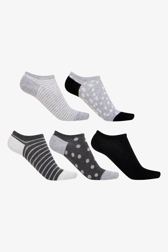 sock reviews minimalist -  5 Pack Spot Low Cut Socks Black & Grey