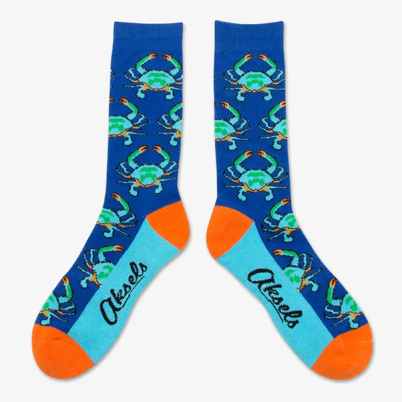 sock uses organic -  All Over Blue Crab Socks