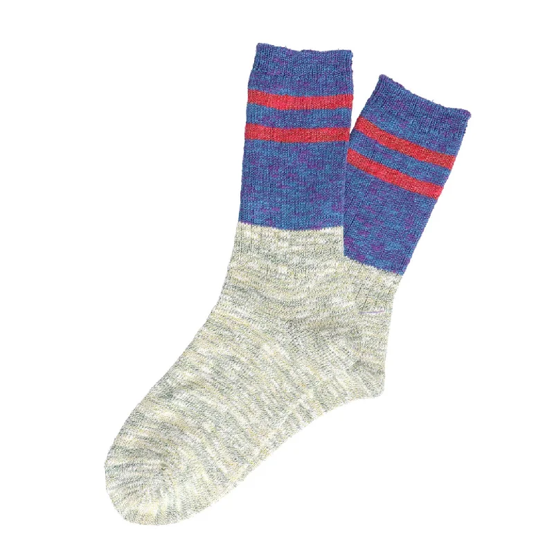 sock prices organic -  Anonymous Ism Slub Stripes Sock Crew Indigo