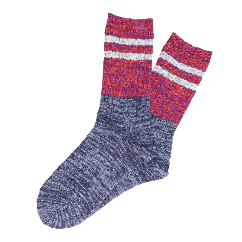 sock deals organic -  Anonymous Ism Slub Stripes Sock Crew Red