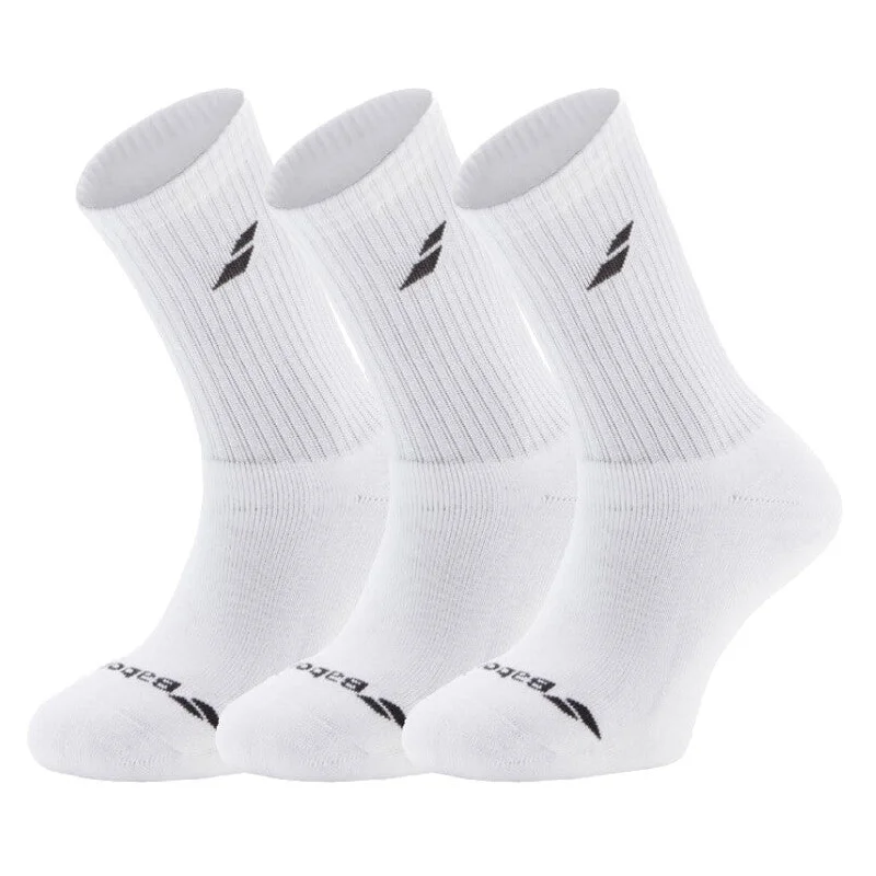 sock variety minimalist -  Babolat Mens Crew Socks 3 Pack White