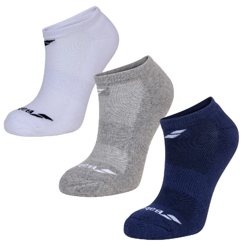 sock singles bold -  Babolat Men's Invisible Socks 3 Pack White Estate Blue Grey