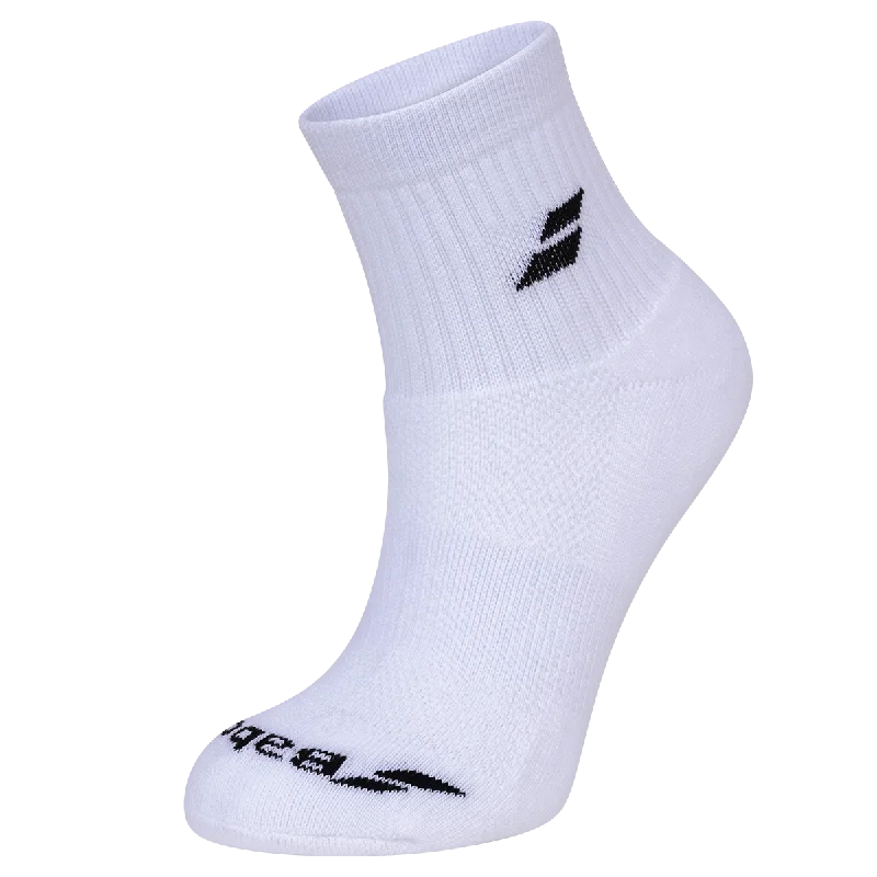 sock brands bold -  Babolat Men's Quarter 3 Pack Socks White