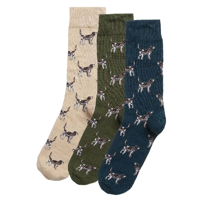 sock care minimalist -  Barbour Pointer Dog Socks Gift Box Forest Mix