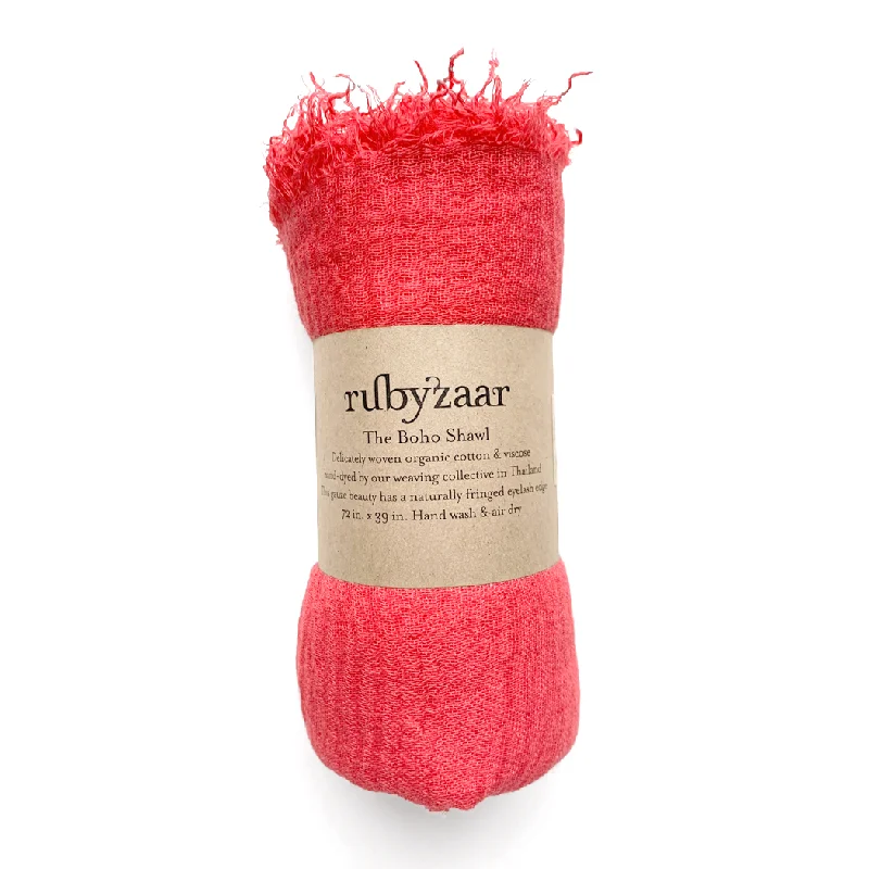 sock care organic -  Rubyzaar - Boho Scarf - Coral