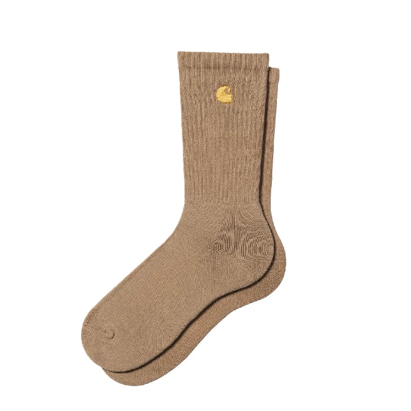 sock warranty bold -  Carhartt WIP Chase Socks Peanut / Gold