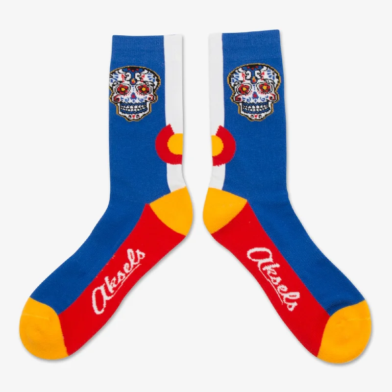 sock promotions bold -  Colorado Flag Day of the Dead Socks