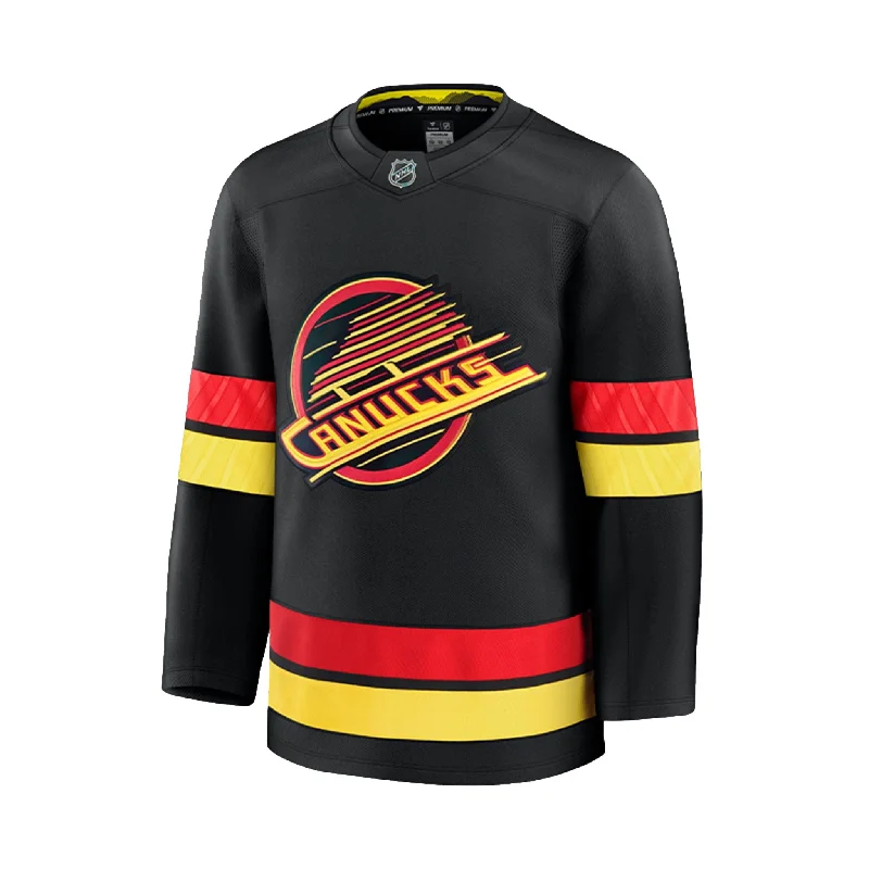 sock durability minimalist -  Fanatics Premium Senior Alternate Jersey - Vancouver Canucks Black Third Skate