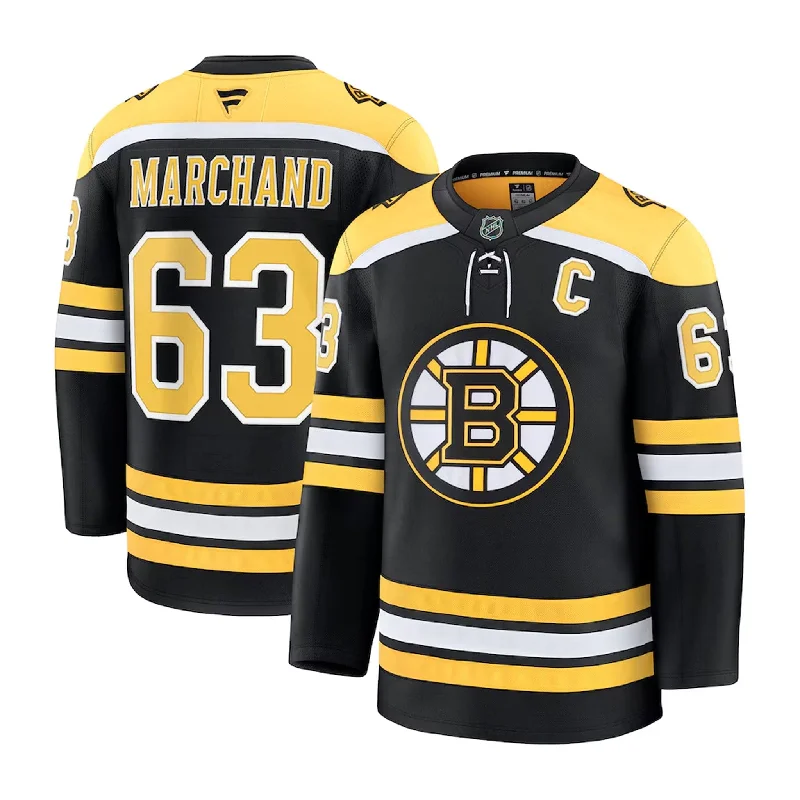 sock features bold -  Fanatics Premium Senior Home Jersey - Boston Bruins Brad Marchand