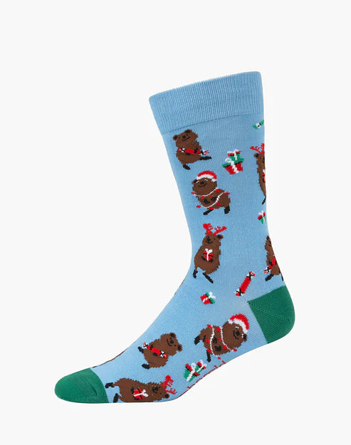 sock sales bold -  Festive Quokka Men's Bamboo Crew Socks