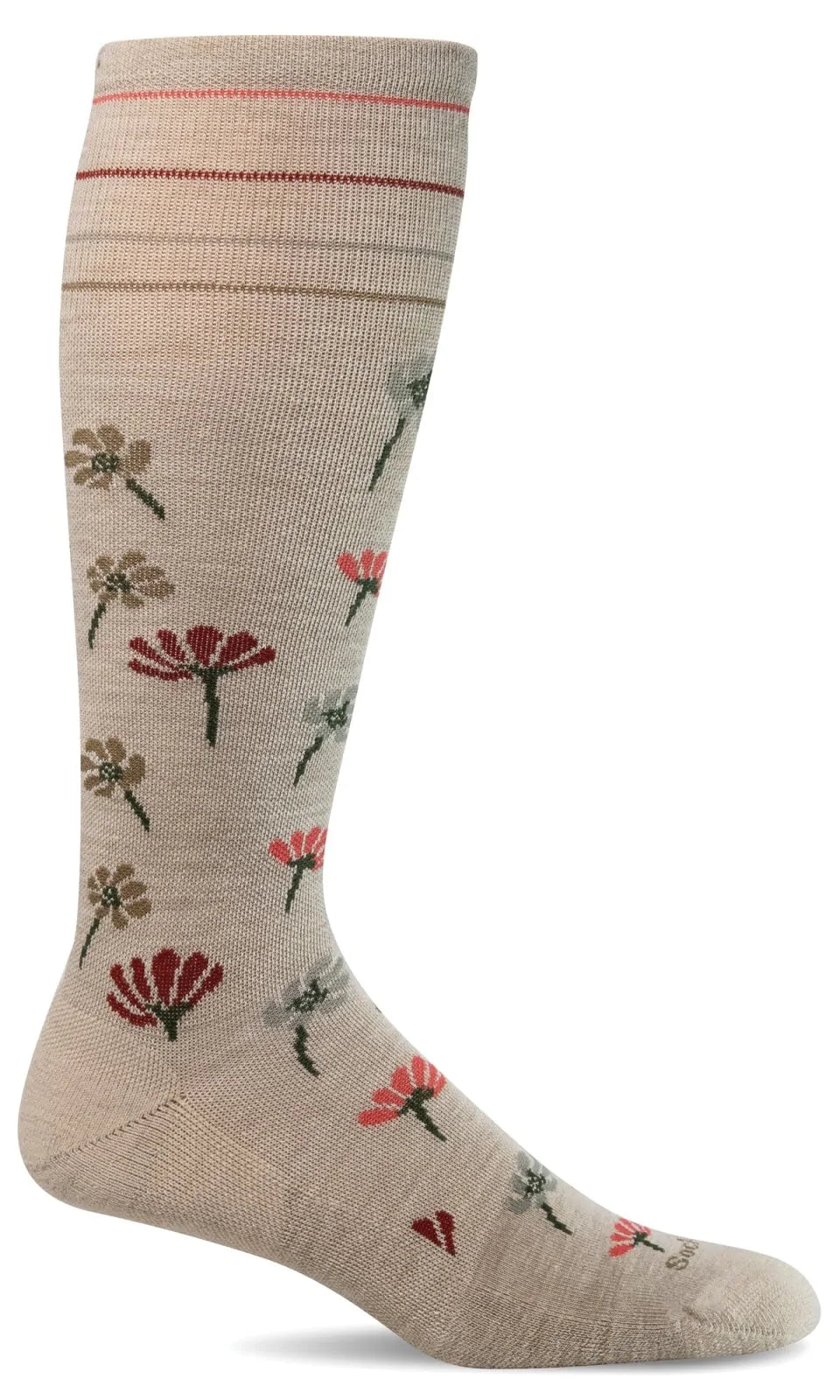 sock quality bold -  Field Flower Women's Bamboo/Merino Over the Calf Compression Sock